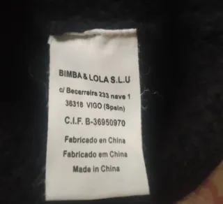 Chaqueta Bimba y Lola Negra Punto Cremallera