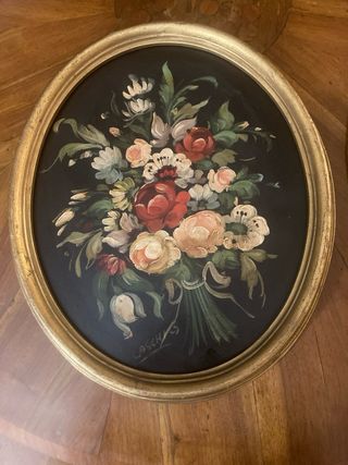 Coppia quadri natura morta olio su tela Masonite