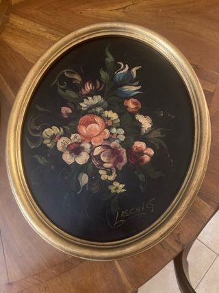 Coppia quadri natura morta olio su tela Masonite