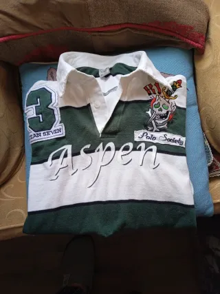 Polo Rugby Aspen Verde y Blanco