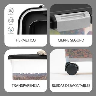 Contenedor de pienso con ruedas