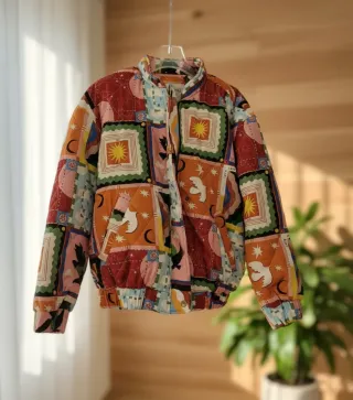 Cazadora mujer estampada