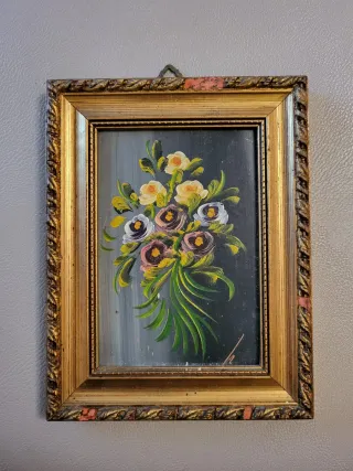 Quadro mazzo fiori vintage