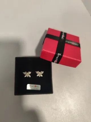 Pendientes mariposa plata Time Road