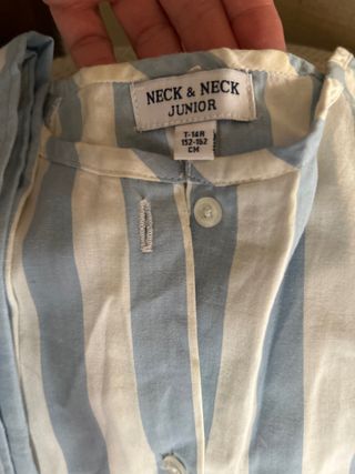 Pijama Neck & Neck Niña T-14R Azul/Blanco