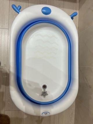 Bañera Plegable Bebé Azul y Blanca