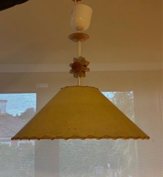 Lámpara de techo MARINISA madera y pergamino