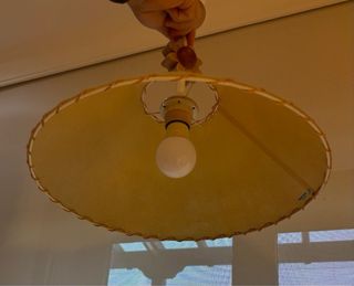 Lámpara de techo MARINISA madera y pergamino