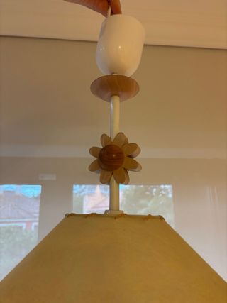 Lámpara de techo MARINISA madera y pergamino