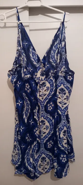 Vestido H&M T.XL de asas. Estampado Azul