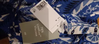 Vestido H&M T.XL de asas. Estampado Azul