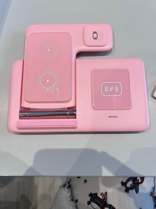 Cargador Inalámbrico 3 en 1 Rosa