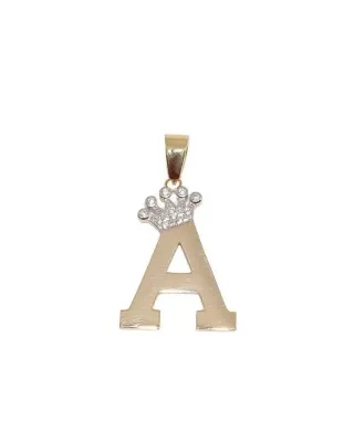 COLGANTE LETRA CON CIRCONITAS A. Oro 18k.