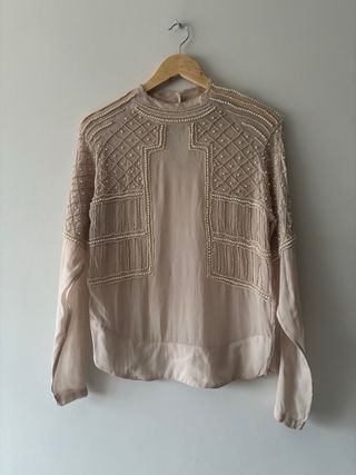 Blusa Zara perlas talla S