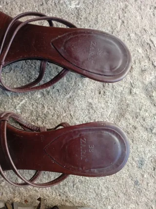 Sandalias Marrones y Blancas Mujer