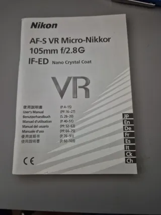 Objetivo Nikkor AF-S Micro 105mm 1:2.8G ED VR