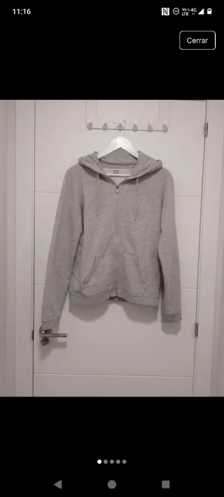 Sudadera gris clarito con cremallera Kiabi