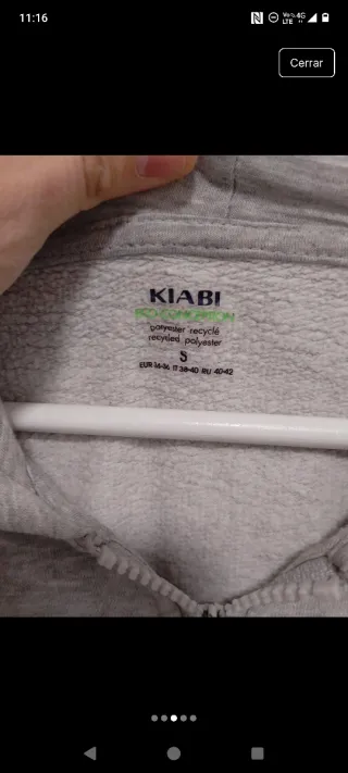 Sudadera gris clarito con cremallera Kiabi