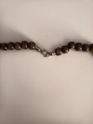 Collar étnico ámbar y madera