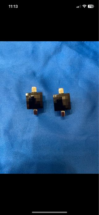 Pendientes Ónix Negro y rodio