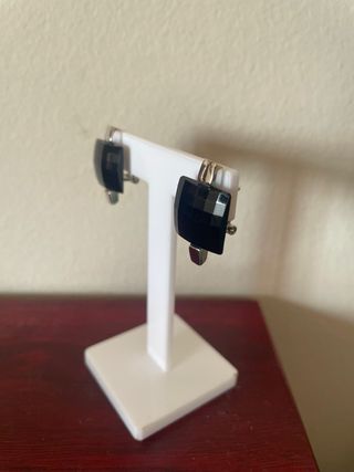 Pendientes Ónix Negro y rodio