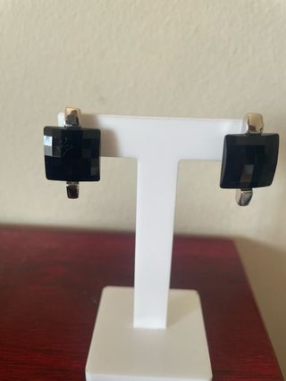 Pendientes Ónix Negro y rodio