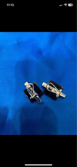 Pendientes Ónix Negro y rodio