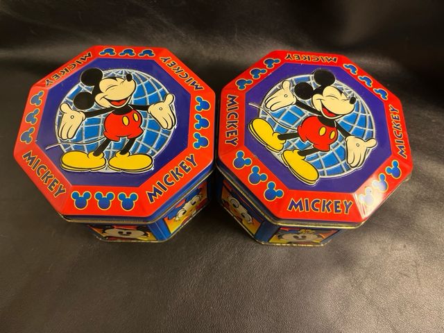 2 Latas metálica, vintage. Disney, Mickey y Amigos