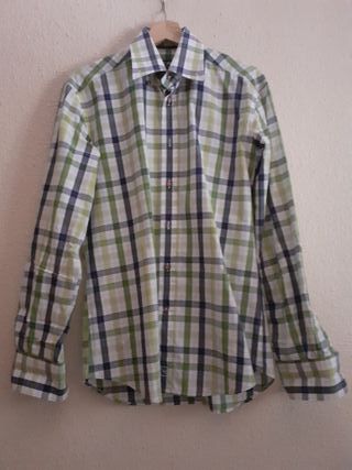 Camisa Soloio cuadros verde blanco