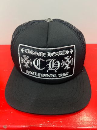 Gorra Trucker Chrome Hearts Negra Plana