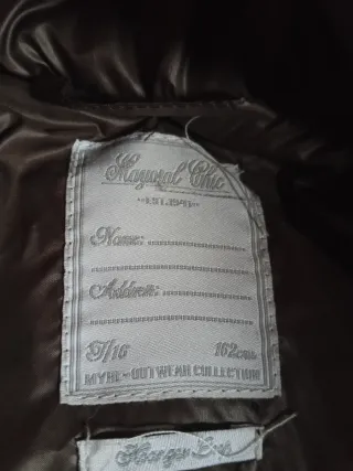 Abrigo niña talla 16 marrón dorado