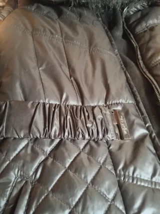 Abrigo niña talla 16 marrón dorado