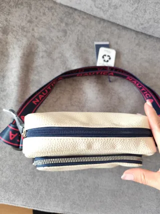 Bolso bandolera Nautica blanco roto