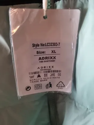 Cazadora Unisex Talla XL Negra y Verde