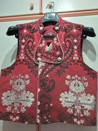 Chaleco Fallero Talla 54 Rojo y Plata