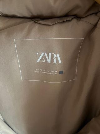 Plumón Zara oversize beige XS