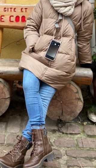 Plumón Zara oversize beige XS