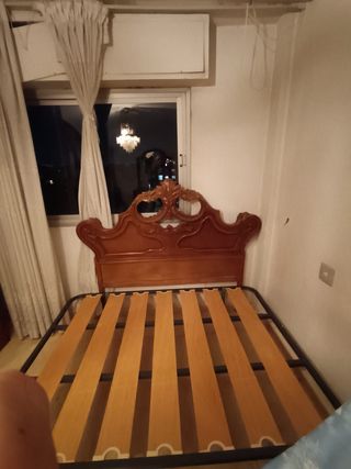 Somier cabecero de madera y metal