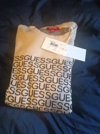 Jersey Guess Beige Negro Talla M