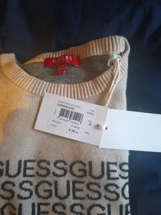 Jersey Guess Beige Negro Talla M
