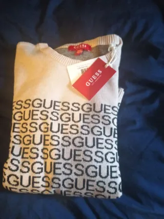 Jersey Guess Beige Negro Talla M