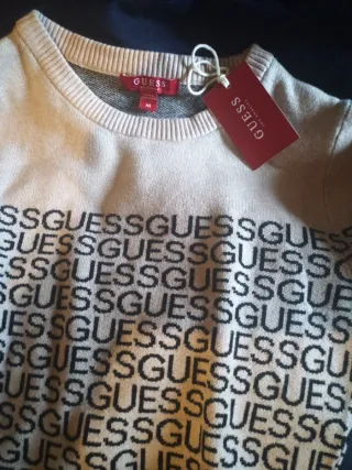 Jersey Guess Beige Negro Talla M