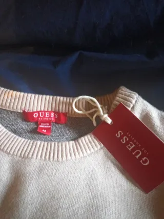 Jersey Guess Beige Negro Talla M