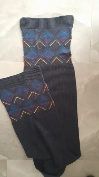 Sciarpa uomo blu con rombi multicolor