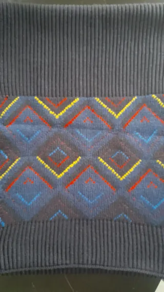 Sciarpa uomo blu con rombi multicolor