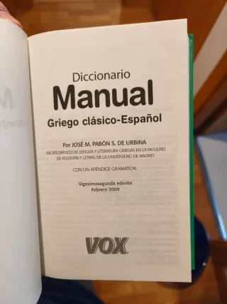 Diccionario manual Griego Clásico - Español