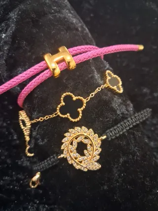 Pulsera Hermes H Roja y Dorada