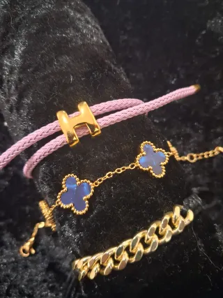 Pulsera Hermes H Roja y Dorada