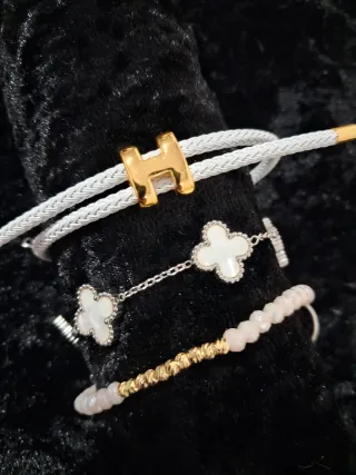 Pulsera Hermes H Roja y Dorada