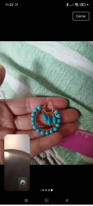 Aros de oro 18k con turquesas